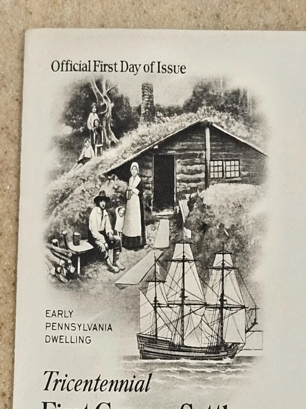 RARE COLLECTIBLE USPS 1ST DAY ISSUE COVER 1st GERMAN SETTLERS STAMP ENVELOPE FDC